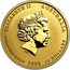 Australia 15 Dollars Year of the Mouse 2008 KM# 1890 ELIZABETH II AUSTRALIA 1/10 OZ 9999 GOLD 2008 15 DOLLARS IRB coin obverse