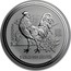 Australia 30 Dollars Lunar Rooster 2005 KM# 697a 2005 1 KILO 999 SILVER coin reverse