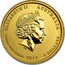 Australia 5 Dollars Year of the Dragon (Colorized) 2012 KM# 1679 ELIZABETH II AUSTRALIA 1/20 OZ 9999 GOLD 2012 5 DOLLARS IRB coin obverse