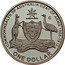 Australia One Dollar Coat of Arms 2008 KM# 1047a COMMONWEALTH OF AUSTRALIA COAT OF ARMS 1908-1912 ONE DOLLAR ADVANCE AUSTRALIA C coin reverse