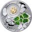 Niue 1 Dollar Four-leaf Clover 2014  Proof GOOD LUCK coin reverse