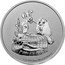 Niue Two Dollars Lady and the Tramp 2022  Bullion 1OZ 999 FINE SILVER © DISNEY coin reverse
