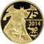 Niue 25 Dollars (Batman) 75 YEARS OF BATMAN 2014 75 TM TM & ©DC COMICS. (814) 1/4 OZ .9999 FINE GOLD coin reverse