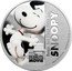 Niue Two Dollars (Snoopy) BEAGLE. BEST FRIEND. FLYING ACE. SNOOPY THE PEANUTS MOVIE 1 OUNCE .999 FINE SILVER © 2015 PEANUTS © FOX coin reverse