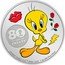 Niue Two Dollars (Tweety) 80 YEARS OF TWEETY LOONEY TOONES © & TM WBEI. (S22) 1 OZ999 FINE SILVER coin reverse