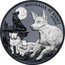 Niue One Dollar Dingo with Puppies 2021  Black Proof AUSTRALIA AT NIGHT DINGO coin reverse