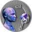 Niue 2 Dollars Artificial Intelligence 2016  High relief, Antique and fluorescent finishes AI 0 1 coin reverse
