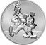 Niue 2 Dollars (Mickey & Goofy) 1 OZ 999 FINE SILVER © DISNEY coin reverse