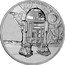 Niue Two Dollars (R2-D2) 1 OZ 999 FINE SILVER © & TM LUCASFILM LTD. coin reverse