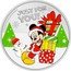 Niue Two Dollars (Season's Greetings - Mickey) 1 OZ 999 FINE SILVER ©DISNEY JUST FOR YOU! coin reverse