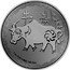 Niue Two Dollars (Year of the Ox) 牛 1 OZ 999 FINE SILVER coin reverse