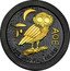 Niue Two Dollars Athena Owl. Black and Yellow 2017  ΑΘΕ 1OZ .999 FINE SILVER coin reverse