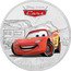 Niue Two Dollars (Lightning McQueen) DISNEY PIXAR CARS 1 OZ 999 FINE SILVER © DISNEY/PIXAR coin reverse