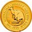 Australia 25 Dollars (Australian Kangaroo) KM# 235 THE AUSTRALIAN NUGGET 1/4 OZ. 9999 GOLD WHIPTAIL WALLABY 1994 coin reverse