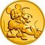 Niue 25 Dollars (Elizabeth II Mickey Mouse & Pluto) 1/4 OZ 9999 FINE GOLD © DISNEY coin reverse