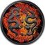 Niue Two Dollars (Double Dragon Burning) ONE OUNZE 999 FINE SILVER coin reverse