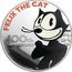 Niue Two Dollars Felix the Cat 2019  Proof FELIX THE CAT 100TH ANNIVERSARY 1 OZ 999 FINE SILVER © 2019 DWA LLC. ALL RIGHTS RESERVED. coin reverse