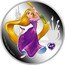 Niue Two Dollars (Rapunzel) 1 OZ 999 FINE SILVER © DISNEY coin reverse