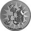 Niue Two Dollars Scrooge McDuck with a Bag of Money 2018  BU 1 OZ 999 FINE SILVER © DISNEY coin reverse