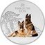 Niue Two Dollars (Year of the Dog. German Shepherd) 狗 YEAR OF THE DOG 1OZ 999 FINE SILVER coin reverse
