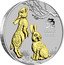 Australia 1 Dollar Year of the Rabbit. Gilded 2023 P in set 兔 RABBIT 2023 P coin reverse