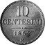 Italy 10 Centesimi (Italian States LOMBARDY-VENETIA) KM# Pn13 10 CENTESIMI 1852 M coin reverse
