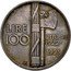 Italy 100 Lire (Vittorio Emanuele III) LIRE 100 R OTTOBRE 1922 1923 coin reverse