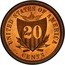 USA 20 Cents Token with Shield Pattern 1875  UNITED STATES OF AMERICA 20 CENTS coin reverse