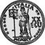 Italy 20 ECU (Vespasian) X# 57 ITALIA XX ECU MCMXCV coin obverse
