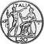Italy 20 Lire (Prova Tecnica) KM# TS2 ITALIA AV 1927 R L 20 coin reverse