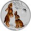 Australia 25 Cents Year of the Rabbit. Coloured 2023 P 兔 RABBIT 2023 P coin reverse