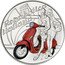 Italy 5 Euro (Vespa Scooter. Red) REPUBBLICA ITALIANA COLANERI coin obverse