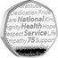 UK 50 Pence (75 Years of the National Health Service Piedfort) NATIONAL HEALTH SERVICE 75 DEDICATION PRIDE CARE KIND DIGNITY HOPE RESPECT LIFE EMPATHY SUPPORT COMPASSION DUTY KNOWLEDGE AL coin reverse