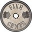USA Five Cents 1884 Nickel Pattern 1884  FIVE CENTS coin reverse