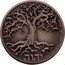 Niue Two Dollars Tree of Life -.. Antique Copper 2022 ONE TROY OUNCE .9999 FINE SILVER coin reverse
