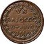 Italy 1 Baiocco Benedict XIV 1748 VN BAIOCCO GVBBIO 1747 coin reverse