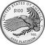 USA 100 Dollars American Platinum Eagle 2023 W UNITED STATES OF AMERICA 1 OZ. .9995 PLATINUM $100 coin reverse