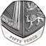 UK Fifty Pence Queen Elizabeth II Memorial with Privy Mark 2022 26/22 FIFTY PENCE MD coin reverse