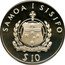 Samoa 10 Tala XXV Summer Olympics - Shot Putter 1991 Proof KM# 82 SAMOA I SISIFO FAAVAE I LE ATUA SAMOA $ 10 coin obverse