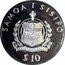Samoa 10 Tala Tanumafili II Endangered Wildlife 1992 Proof KM# 98 SAMOA I SISIFO $ 10 coin obverse