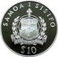 Samoa 10 Tala Queen Mother. Glamis Castle 1994 Proof KM# 104 SAMOA I SISIFO FAAVAE I LE ATUA SAMOA $10 coin obverse