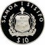 Samoa 10 Tala Tanumafili II Jakob Roggeveen 1994 Proof KM# 100 SAMOA I SISIFO FAAVAEILE ATUA SAMOA $10 coin obverse