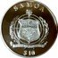 Samoa 10 Tala Galapagos Iguana 2009 Proof KM# 206 SAMOA FA'AVAE I LE ATUA SAMOA $ 10 coin obverse