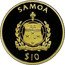 Samoa 10 Tala The Gold of Captain Flint 1997 Proof KM# 145 SAMOA $10 FA'AVAE I LE ATUA SAMOA coin obverse