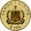 Samoa 100 Tala Olympic Games. Weightlifter 1976 Proof KM# 23 SAMOA I SISIFO $ 100 FA'AVAE I LE ATUA SAMOA coin obverse