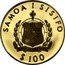 Samoa 100 Tala 200th Anniversary of the Death of Captain James Cook 1979 Proof KM# 34 SAMOA I SIFIO FA'AVAE I LE ATUA SAMOA $ 100 coin obverse