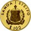 Samoa 100 Tala Commonwealth Games. Javelin Throwing 1982 Proof KM# 52 SAMOA I SISIFO $100 FA'AVAE I LE ATUA SAMOA coin obverse