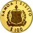 Samoa 100 Tala International Year of Disabled Persons. Roosevelt 1981 Proof KM# 49 SAMOA I SISIFO $100 FA'AVAE I LE ATUA SAMOA coin obverse