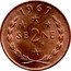 Samoa 2 Sene Tanumafili II 1967 KM# 2 1967 SE 2 NE coin reverse
