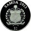 Samoa 2 Tala 75 Years of VW Beetle 2013 Proof KM# 250 SAMOA 2013 FA'AVAE I LE ATUA SAMOA $2 coin obverse